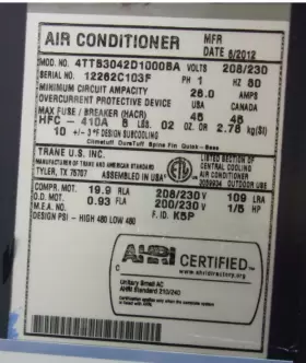 ACC19758 TRANE Central Air Conditioner Condenser #2