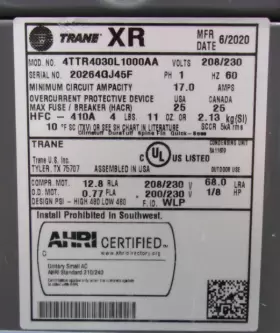 ACC19762 TRANE Central Air Conditioner Condenser #2