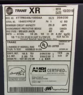 ACC19764 TRANE Central Air Conditioner Condenser #2