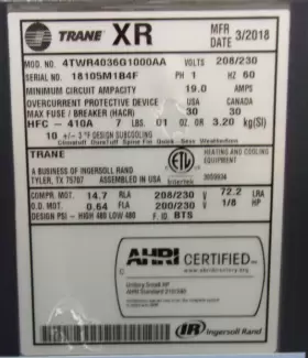 ACC19774 TRANE Central Air Conditioner Condenser #2