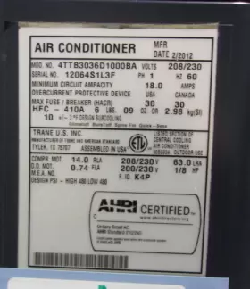 ACC19778 TRANE Central Air Conditioner Condenser #2