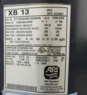 ACC19805 TRANE Central Air Conditioner Condenser #2