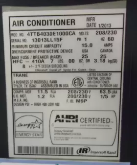 ACC19825 TRANE Central Air Conditioner Condenser #2