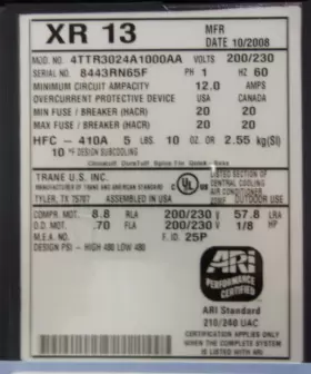 ACC19830 TRANE Central Air Conditioner Condenser #2