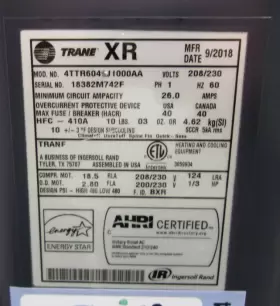 ACC19831 TRANE Central Air Conditioner Condenser #2