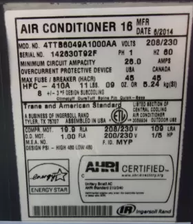 ACC19849 TRANE Central Air Conditioner Condenser #2