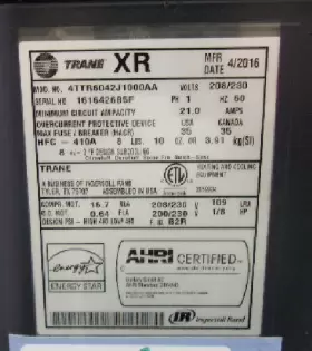ACC19858 TRANE Central Air Conditioner Condenser #2