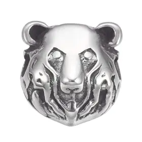 STAS-O101-09AS-US12 UNICRAFTALE Antique Bear Head Bead Steel