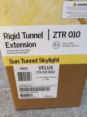 0002D VELUX Ztr Rigid Tunnel Extension Sun Skylight Box