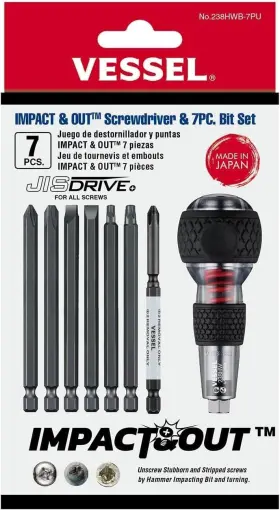 238HWB7PU VESSEL TOOLS Impact Screwdriver Bit Set