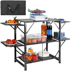 BJKYDCFHSBDSTYUGSV0 VEVOR Camping Kitchen Table Folding Cook