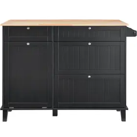QFBGDKCFDHS4I07P2V0 VEVOR Kitchen Island Wood Top Breakfast