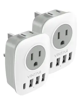 WS-07-C3U VINTAR Ireland Travel Plug Adapter Pack