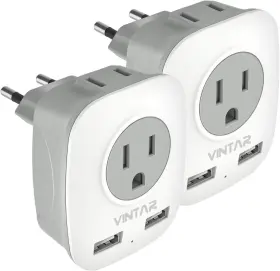 WS-09C-2U VINTAR Pack Travel Plug Adapter International Power