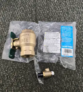 Lffbv-tc-th WATTS Wog Lffbve Tapped Ball Valve Cock Backflow