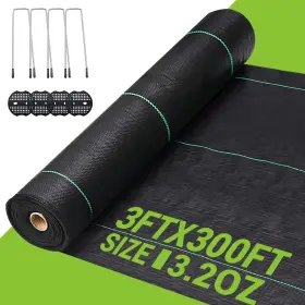 J-3.2OZ-3FTX300FT WEEDING Weed Barrier Landscape Fabric