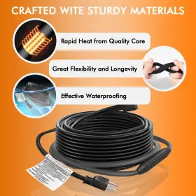 718430189836 WUKHG Roof Heat Cable Snow Icing Tape Wattage #3