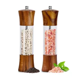 AW-009 XWXO Klljfba Acacia Wood Acrylic Salt Pepper Grinder