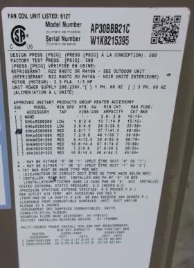 ACC19725 YORK Central Air Conditioner Handler #2