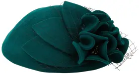 741802615510 Z-X Wool Felt Flower Fascinator Pillbox Hat Chu