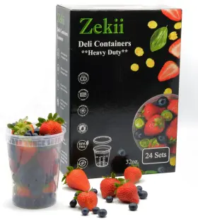 32OZ ZEKII Deli Containers Lids Soup Airtight