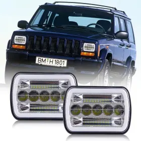 Zoomto-mtcd ZOOMTO Rectangle Led Headlight Bright High Beam