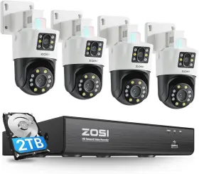 88Q2-2988D4-US ZOSI Dual Lens Poe Security Camera