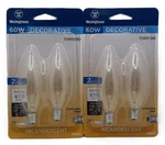 2/2 Pack Westinghouse 04027 B10 Torpedo Ceiling Fan Light Bulb 60 Watt Clear E12. Fixed Price $13.41.