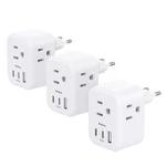 3 Pack European Travel Plug Adapter, Addtam Us To Europe Adapter White. Fixed Price $18.99.