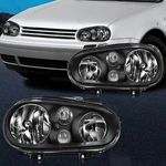 Pair Headlights Assembly Black Housing Fits 99-06 Volkswagen Golf Lh+rh Side. Fixed Price $91.89.