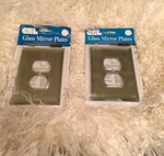 Set Of 2 Nos Crl Duplex Plug Clear Glass Mirror Plates Round 5.25" L X 3.5" W. Fixed Price $22.00.