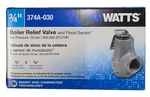 Watts Boiler Relief Valve And Flood Sensor, 3/4", 374a-030, 30 Psi, New. Fixed Price $44.99.