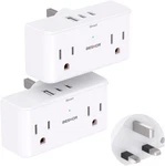 2 Pack Us To Uk Ireland Travel Plug Adapter, Type G Adapter With 4.... Fixed Price $10.52.