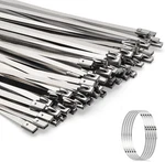 Metal Zip Ties 11.8 Inch 100pcs 304 Stainless Steel Heavy Silver. Fixed Price $19.99.