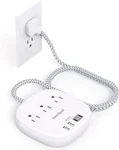 One Beat Flat Plug Power Strip 3 Outlet 4 Usb 6ft Extension Cord White 4pk New. Fixed Price $46.40.