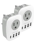 Us To Uk Ireland Travel Plug Adapter 2 Pack, Vintar Type G White+gray. Fixed Price $28.22.