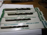 10.30mm 8.30mm 6.20 & 5.20 135 Split Black / Gold Hss Straight Jobber Drill. Fixed Price $20.00.