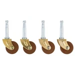 Brass Stem Small W/wood Wheel Furniture Caster - Wheels For Hoosier Cabin. Fixed Price $17.99.