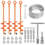 4 Pcs 18" Fully Welded Ground Anchors Shed Kit With 1/8" Galvanized C.... Fixed Price $69.38.
