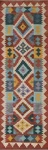 Flat Woven Reversible Kilim Narrow Runner Rug 2' 9" X 9' 8" Hallway Wool Carpet. Fixed Price $151.46.