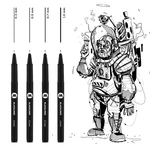 Molotow Blackliner Black Marker Brush - Mo200486 Set 2 4er. Fixed Price $27.41.