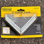 4 Pack Project Pro 3" Corner Irons Braces Zinc Plated Steel Pieces W/ Screws. Fixed Price $11.97.
