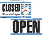 Headline Sign 9395 Double-sided Open/closed/will Return With Clock Hands, 6. Fixed Price $7.35.