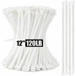 500 Pcs 12 Inch Zip Ties Heavy Duty 120 Lbs Tensile Strength White Nylon Wire.... Fixed Price $45.09.