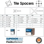 Superiorbilt Probilt Series Plus/cross '+' Shape Tile Spacer. Fixed Price $12.86.
