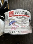 Owens Corning Ventsure Ridge Vent 11 1/4" X 20' New - Pickup Ony. Fixed Price $30.00.