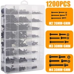 1200pcs M2m3m4 Hex Socket Head Cap Screws Bolts Nuts Assortment Kit Fastener Set. Fixed Price $17.99.