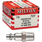 Milton M-style 1/4" Male Npt Plug (10-pack) 727 Pack Of 10. Fixed Price $23.77.