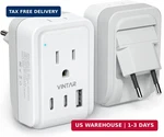 1 Pack European Travel Plug Adapter, Vintar Foldable International Power Wi. Fixed Price $12.28.