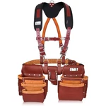 Trutuch Maroon Leather Tool Belt With Suspender Framers Bag. Fixed Price $159.99.